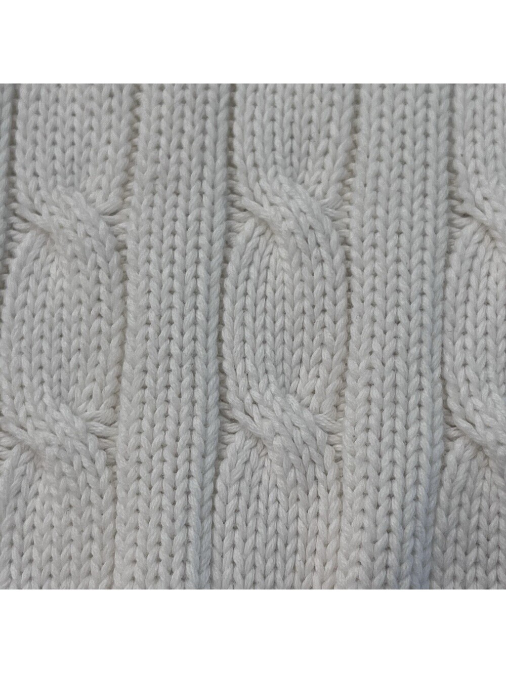 VTG Ralph Lauren Womens Cotton Cable Knit Crew Neck Sweater RLL Logo White L - Picture 7 of 10